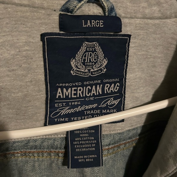 American Rag Blue Denim Jacket with Hoodie - Picture 3 of 3